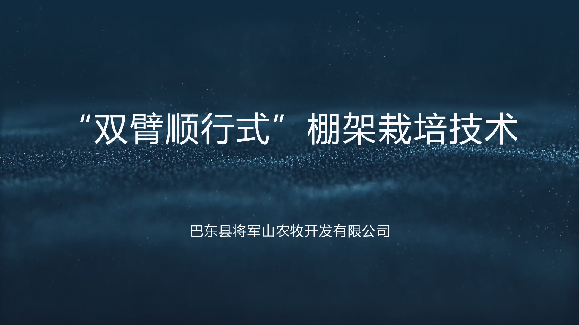巴東縣將軍山農牧開發有限公司“雙臂順行式”棚架栽培技術